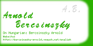 arnold bercsinszky business card